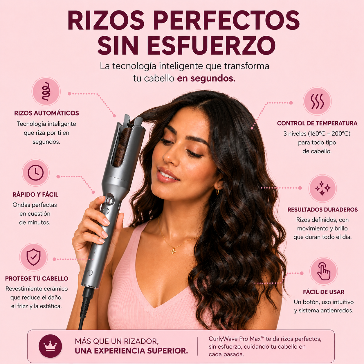 Rizador Automático CurlyWave PRO Max